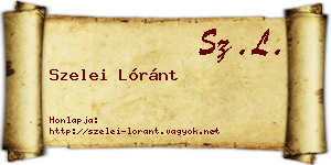 Szelei Lóránt névjegykártya