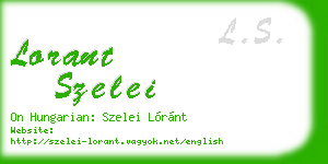 lorant szelei business card